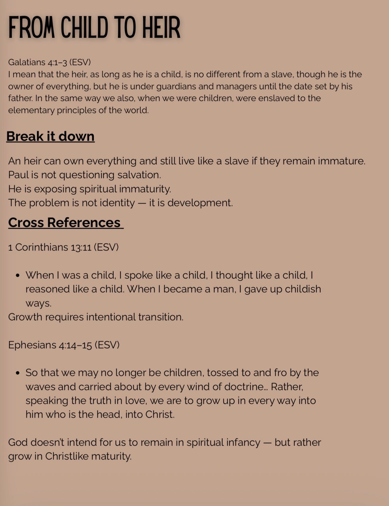 It’s Time to Grow Up Milk to Meat Bible Study/Workbook