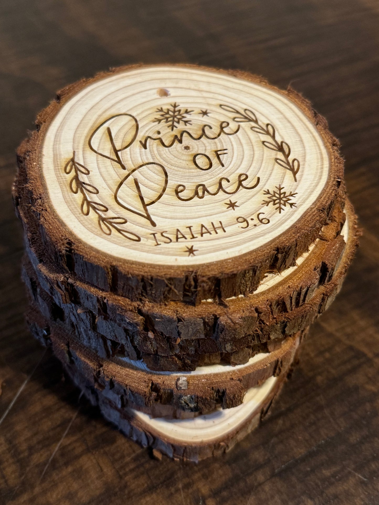 Wooden Laser-Engraved “Names of Jesus” Ornament Set of 12 • Christian Gift • Scripture Decor • Christmas Tree Ornaments • Fast Shipping
