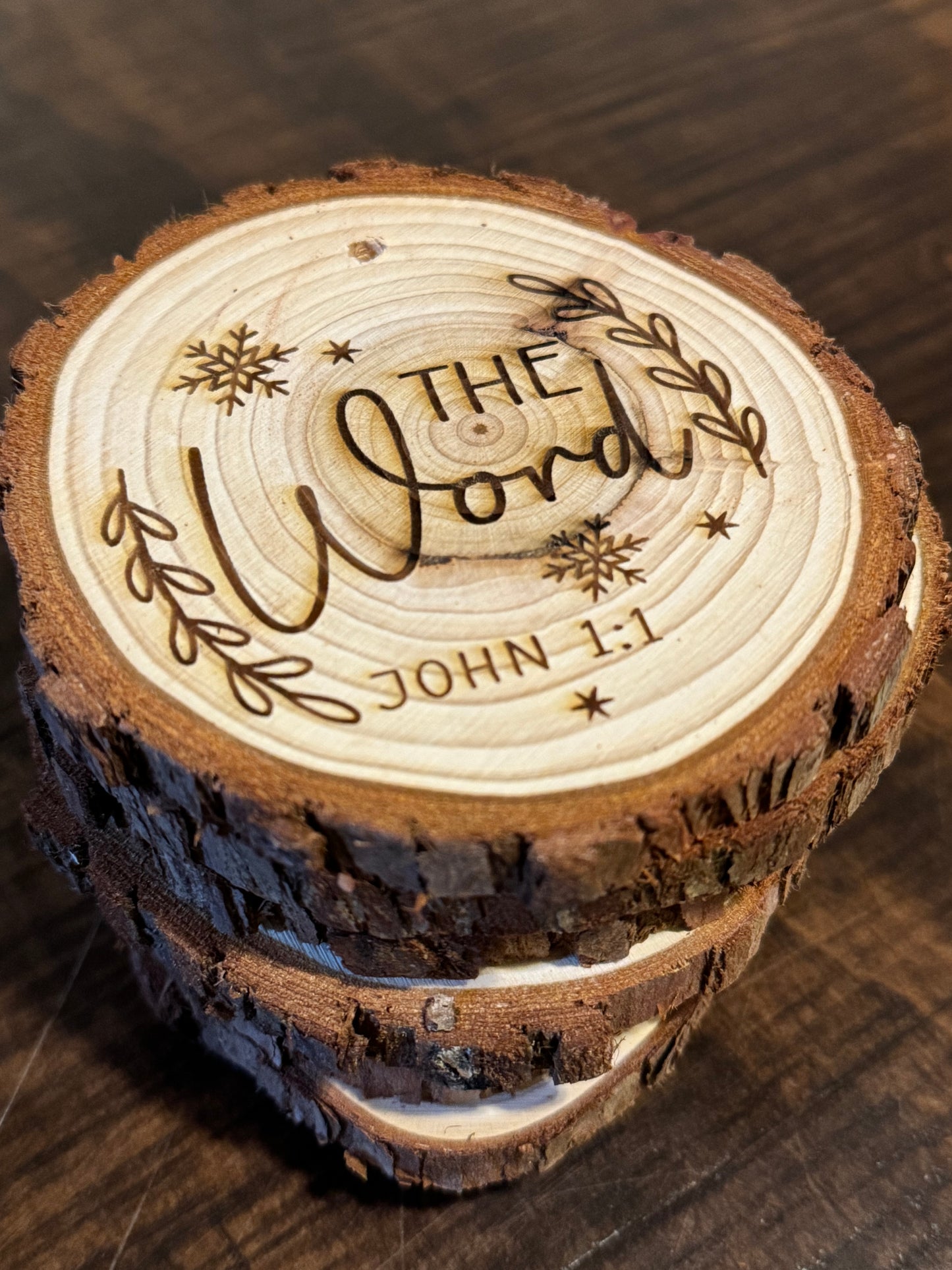 Wooden Laser-Engraved “Names of Jesus” Ornament Set of 12 • Christian Gift • Scripture Decor • Christmas Tree Ornaments • Fast Shipping