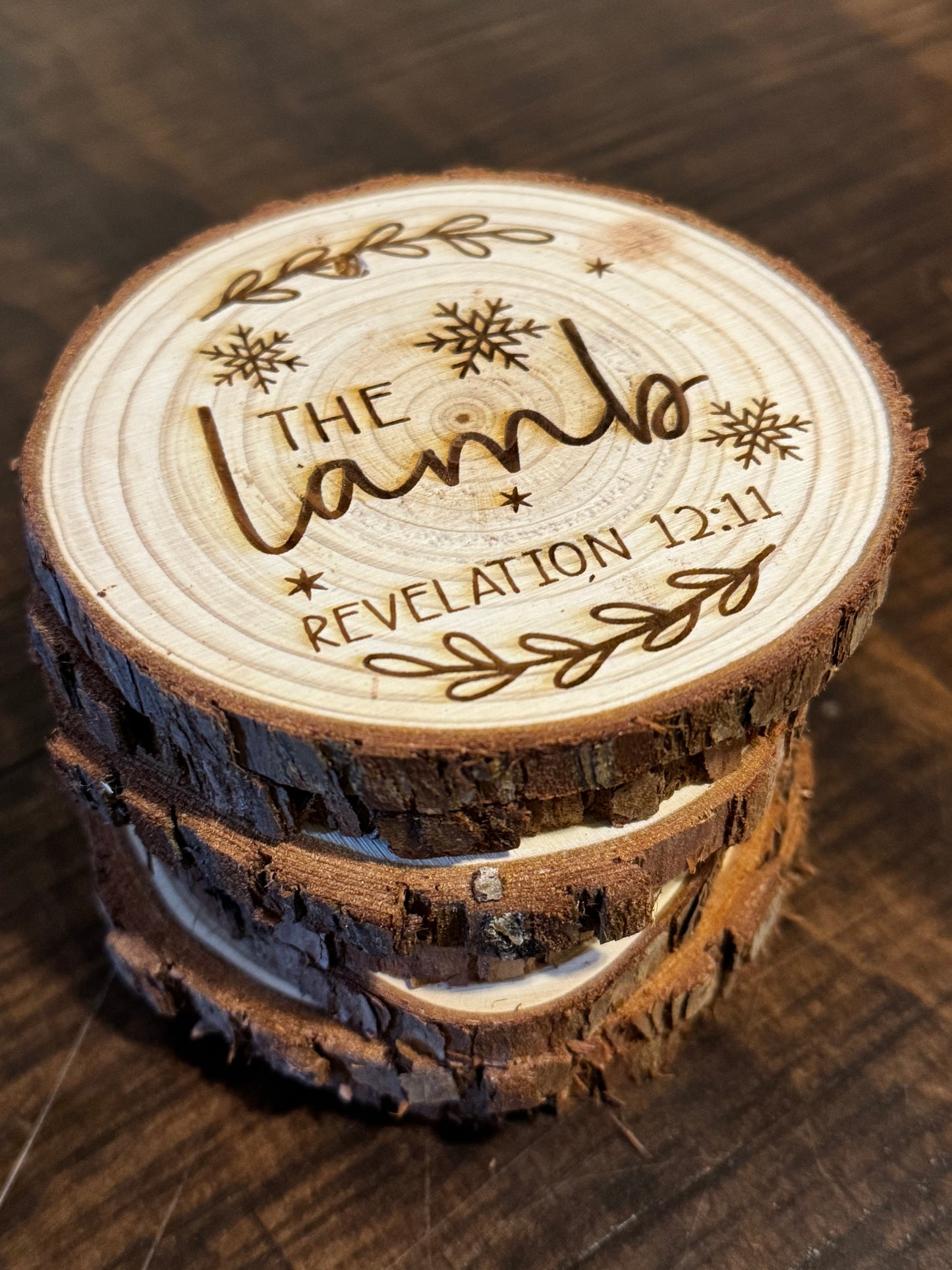 Wooden Laser-Engraved “Names of Jesus” Ornament Set of 12 • Christian Gift • Scripture Decor • Christmas Tree Ornaments • Fast Shipping
