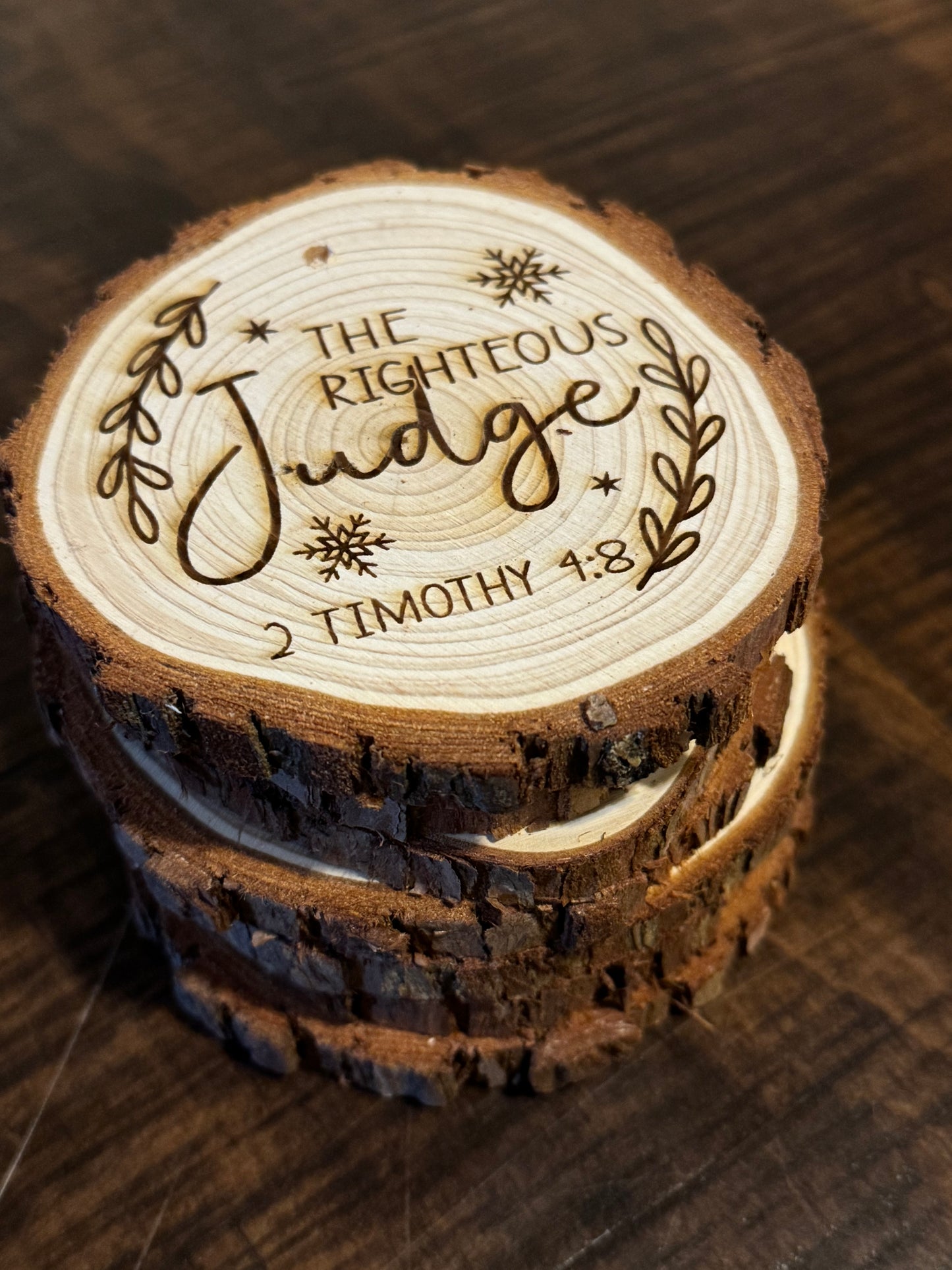 Wooden Laser-Engraved “Names of Jesus” Ornament Set of 12 • Christian Gift • Scripture Decor • Christmas Tree Ornaments • Fast Shipping