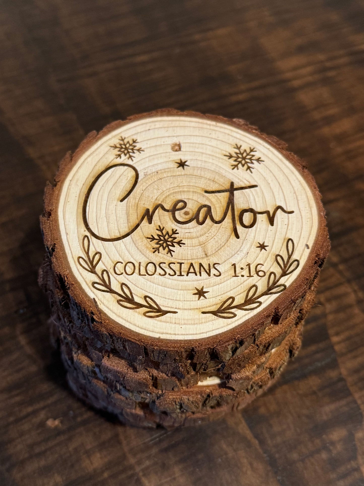 Wooden Laser-Engraved “Names of Jesus” Ornament Set of 12 • Christian Gift • Scripture Decor • Christmas Tree Ornaments • Fast Shipping