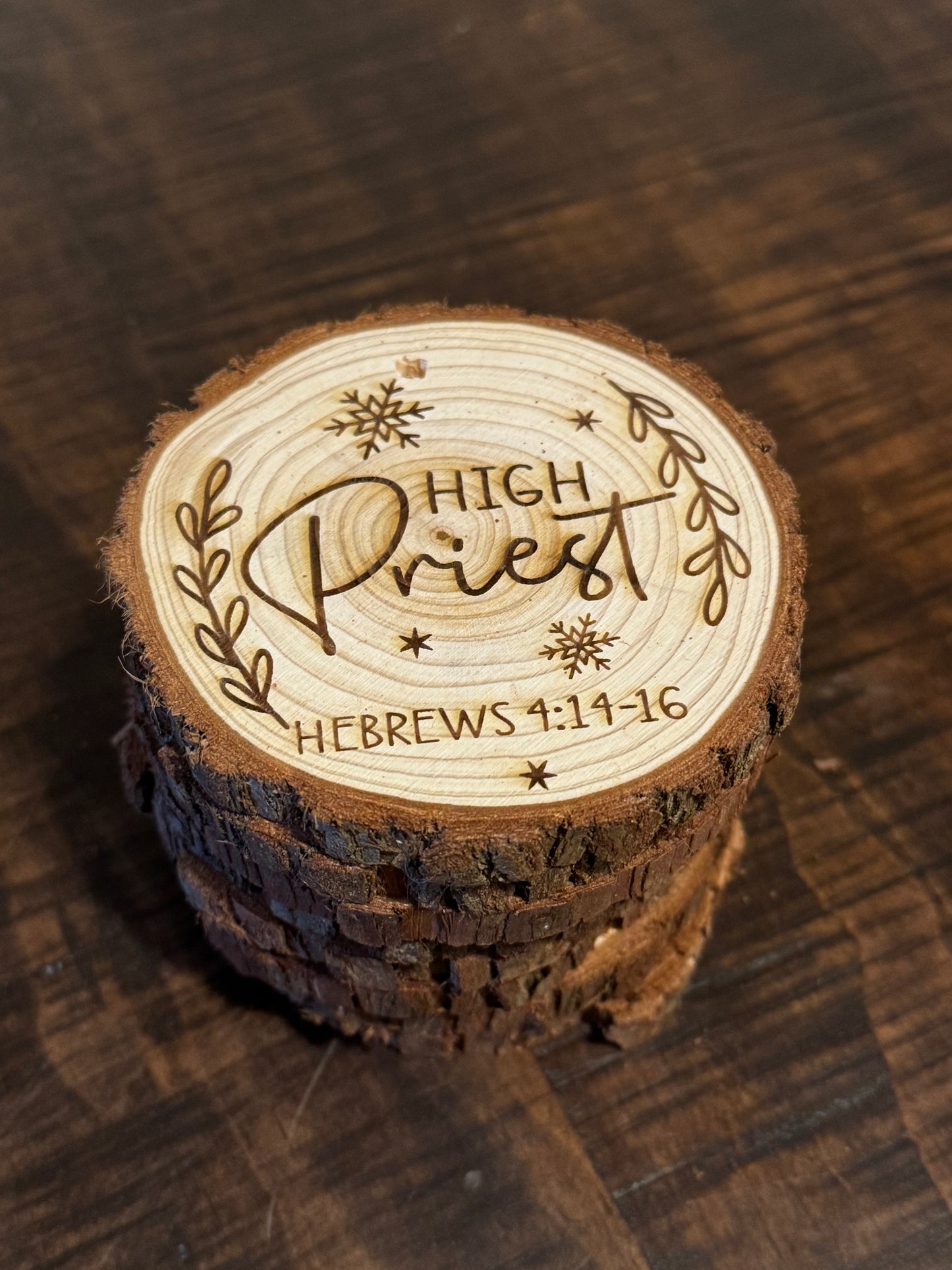 Wooden Laser-Engraved “Names of Jesus” Ornament Set of 12 • Christian Gift • Scripture Decor • Christmas Tree Ornaments • Fast Shipping