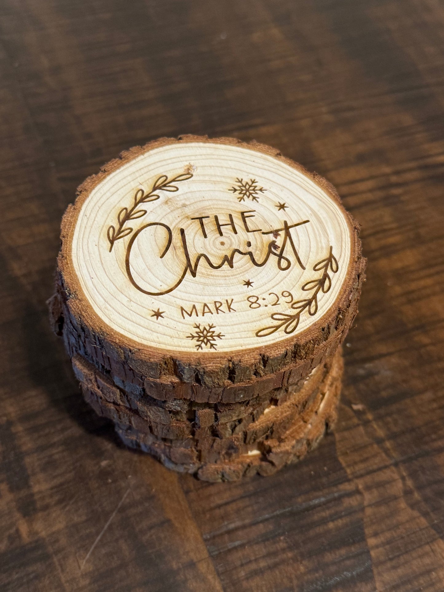 Wooden Laser-Engraved “Names of Jesus” Ornament Set of 12 • Christian Gift • Scripture Decor • Christmas Tree Ornaments • Fast Shipping