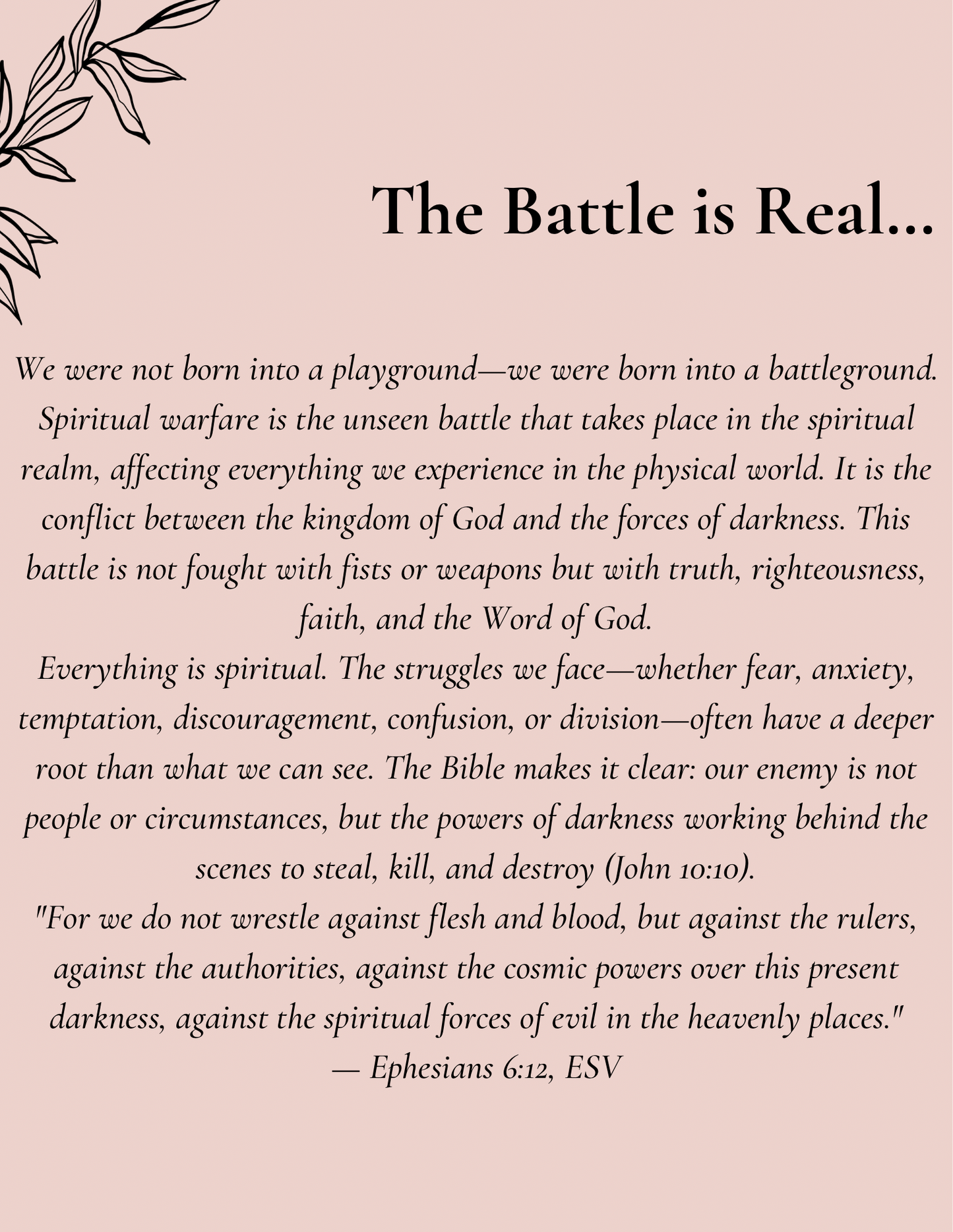 Spiritual Warfare Digital Journal | Scripture-Based Bible Study & Journaling Tool